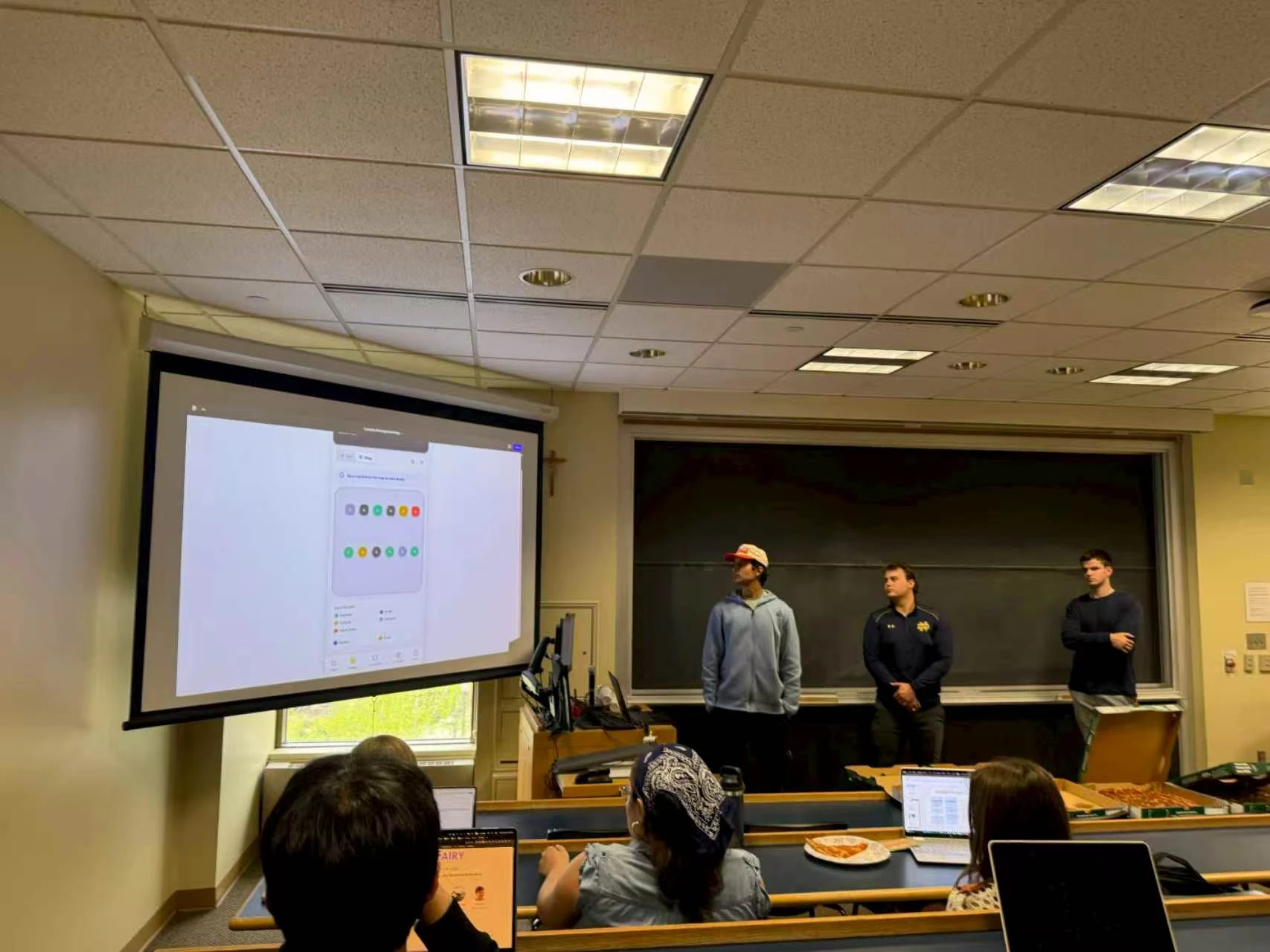 Students presenting the LauNDry interface in class