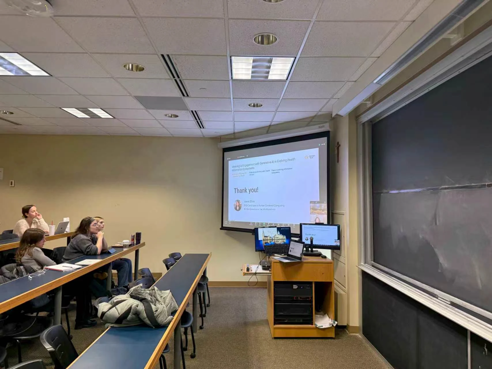 HCI students attending a remote guest lecture